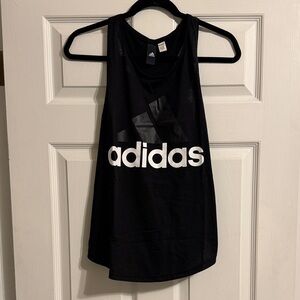 Adidas Black Sleeveless Top with White Logo